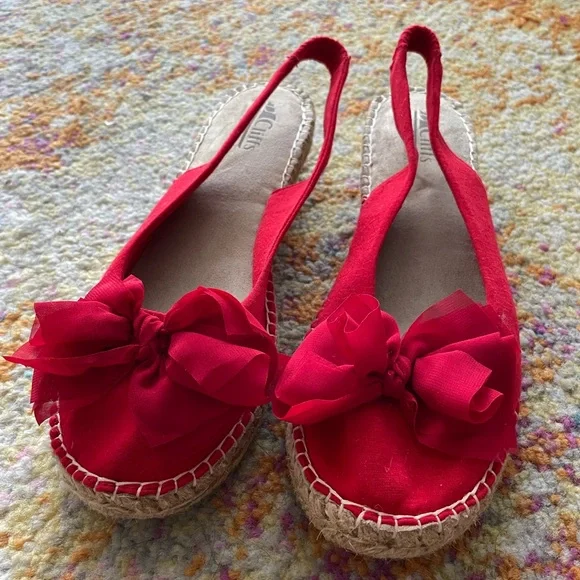 NEW- Women’s Cliffs by White Mtn Camelot Espadrille Red Sling Sandals size 9 - Picture 1 of 5